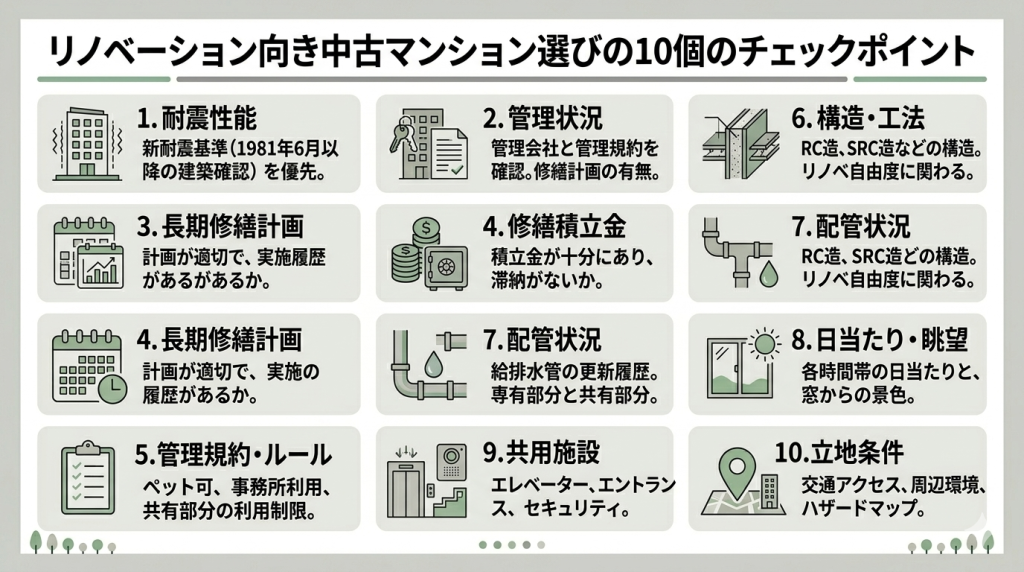 リノベ向き中古マンションの見分け方チェックポイント